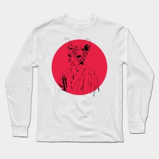 samurai cat Long Sleeve T-Shirt